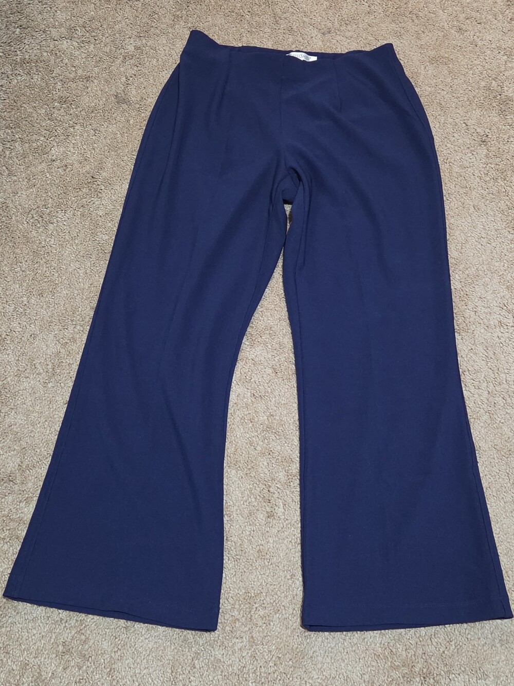 TravelSmith Pants Womens MP Navy Blue Wide Leg Stretch Travel Pull On Style 3212